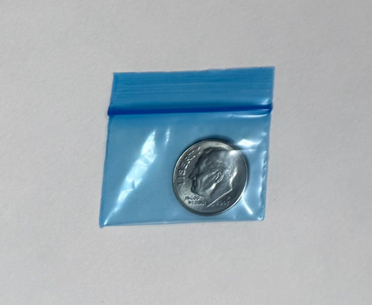 Apple Bags Mini Zip Resealable Baggies, 1510 Blue 1.5" x 1" 100ct / 1000ct / 3000ct