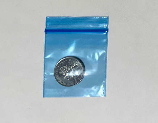 Apple Bags Mini Zip Resealable Baggies, 2020 Blue 2" x 2" 100ct / 1000ct / 3000ct