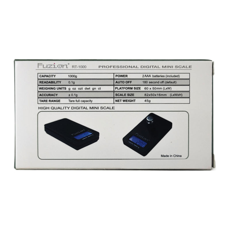 Fuzion RT-1000 Personal Mini Digital Scale, 1000g x 0.1g