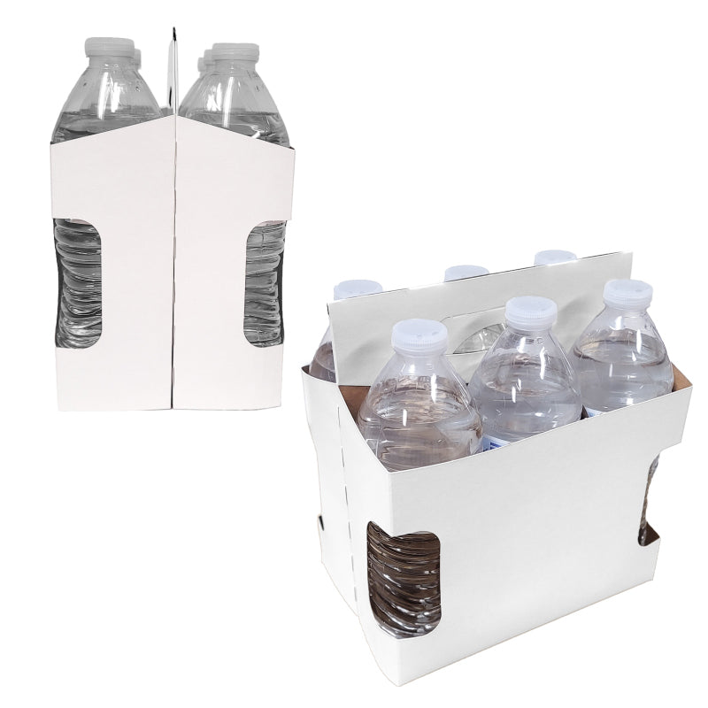 6-Pack Cardboard Tall Bottle Carriers, Unbranded White, 10ct to 150ct