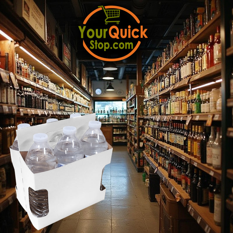6-Pack Cardboard Tall Bottle Carriers, Unbranded White, 10ct to 150ct