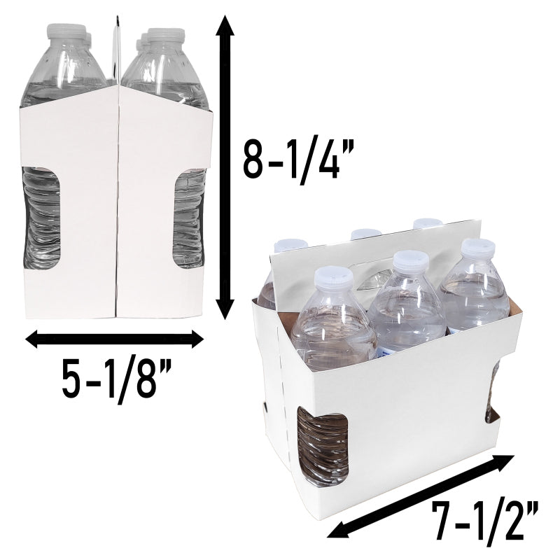 6-Pack Cardboard Tall Bottle Carriers, Unbranded White, 10ct to 150ct