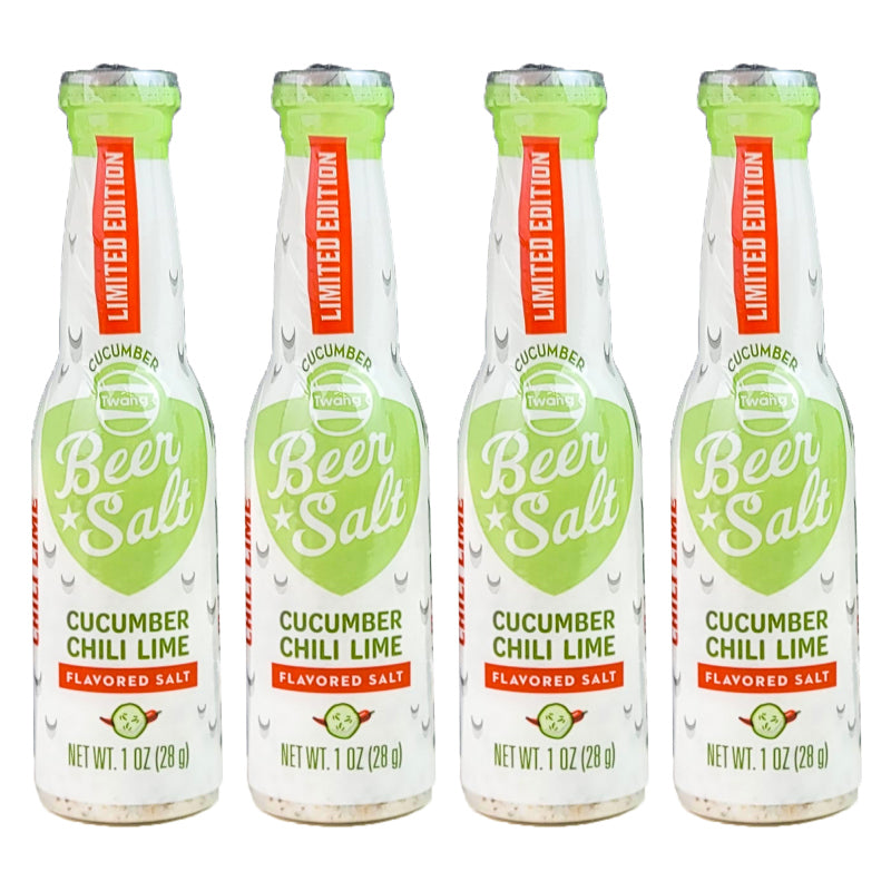 4-Pack Twang Beer Salt Bottles, 1 OZ, Cucumber Chili Lime Flavor