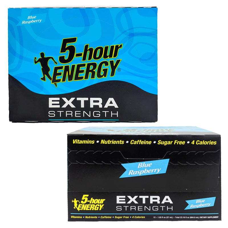 Extra Strength Blue Raspberry 5-Hour Energy Drink Shots 1.93oz - 6 Bottles