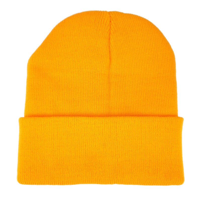 Yellow Unisex Cuffed Knit Winter Beanie, 1ct to 12ct