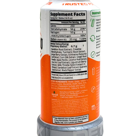 Herbal Clean Qcarbo16 16oz, Orange