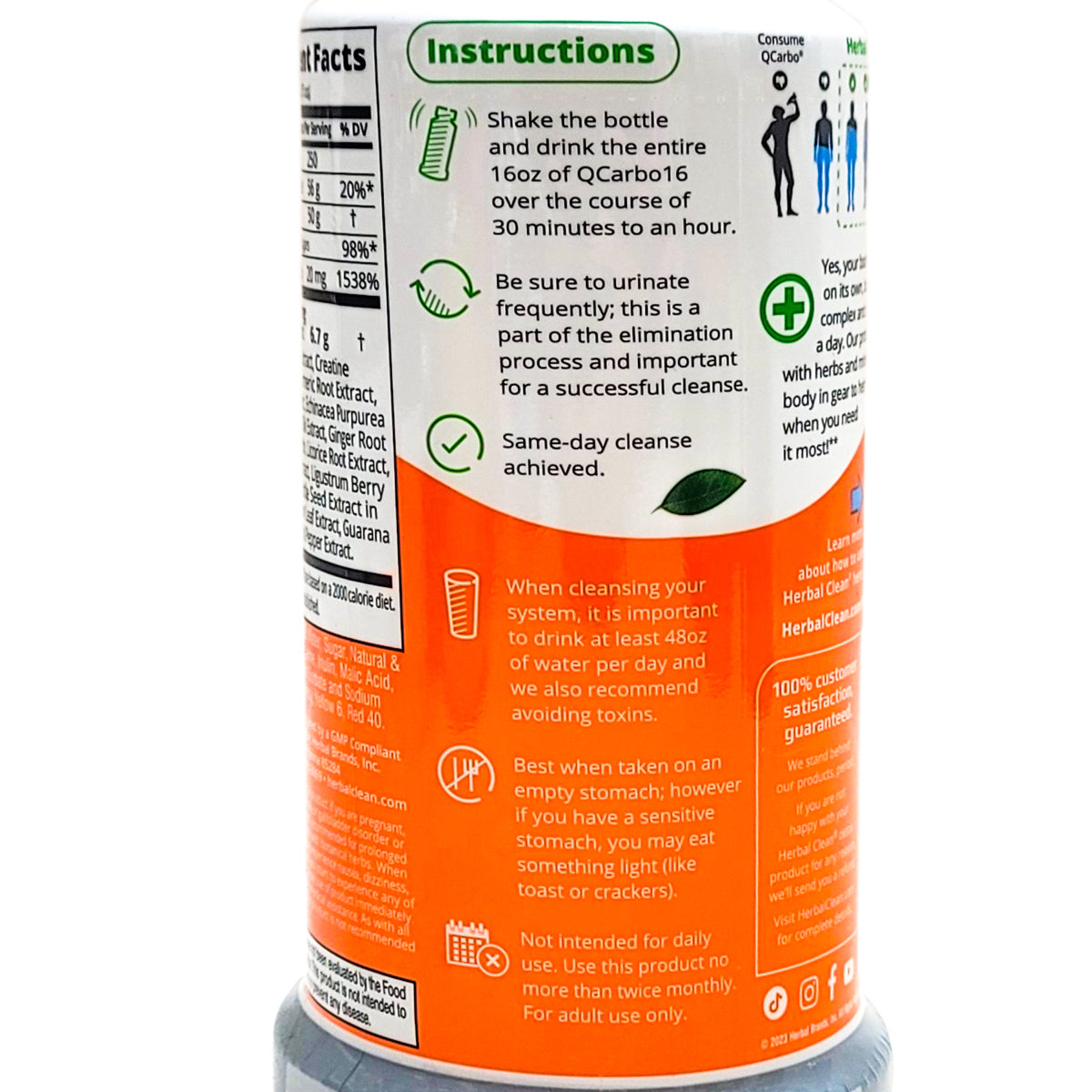 Herbal Clean Qcarbo16 16oz, Orange