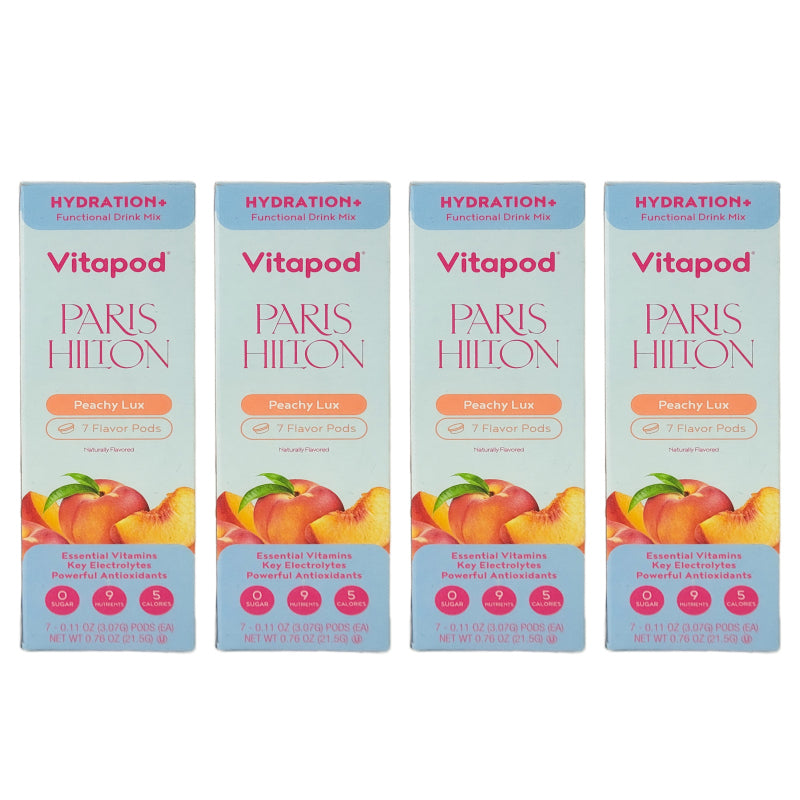 Peachy Lux HYDRATION+ Flavor Paris Hilton x Vitapod Drink Mix Pods, 1 Box (7 Pods) to 4 Boxes (28 Pods) (Copy)