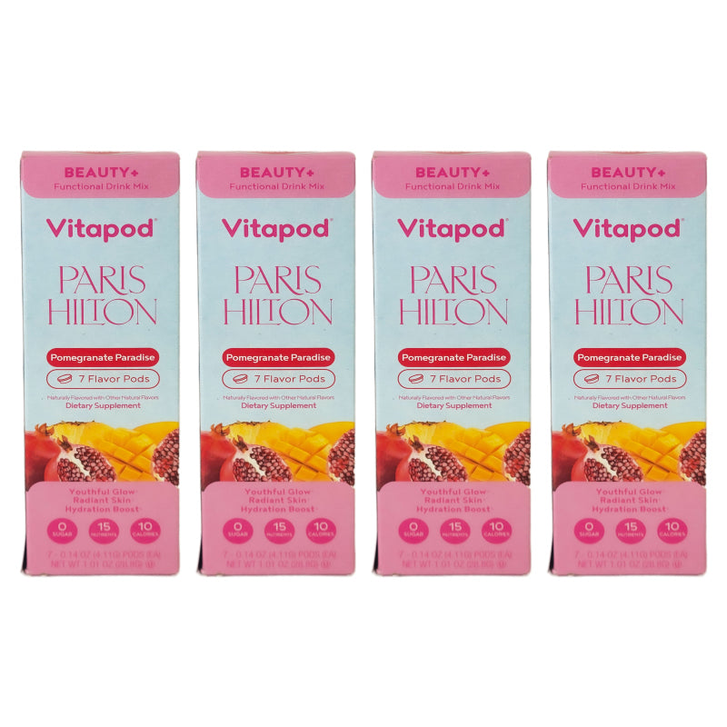 Pomegranate Paradise BEAUTY+ Flavor Paris Hilton x Vitapod Drink Mix Pods, 1 Box (7 Pods) to 4 Boxes (28 Pods) (Copy)