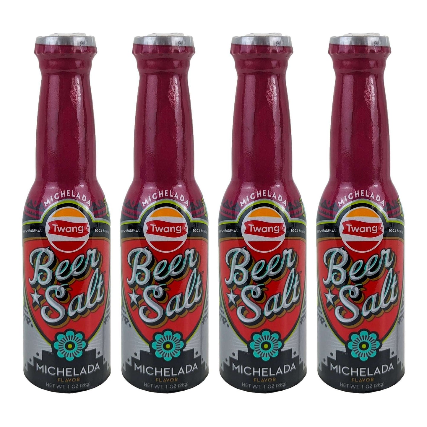 4-Pack Twang Beer Salt Bottles, 1.0OZ, Michelada Flavor