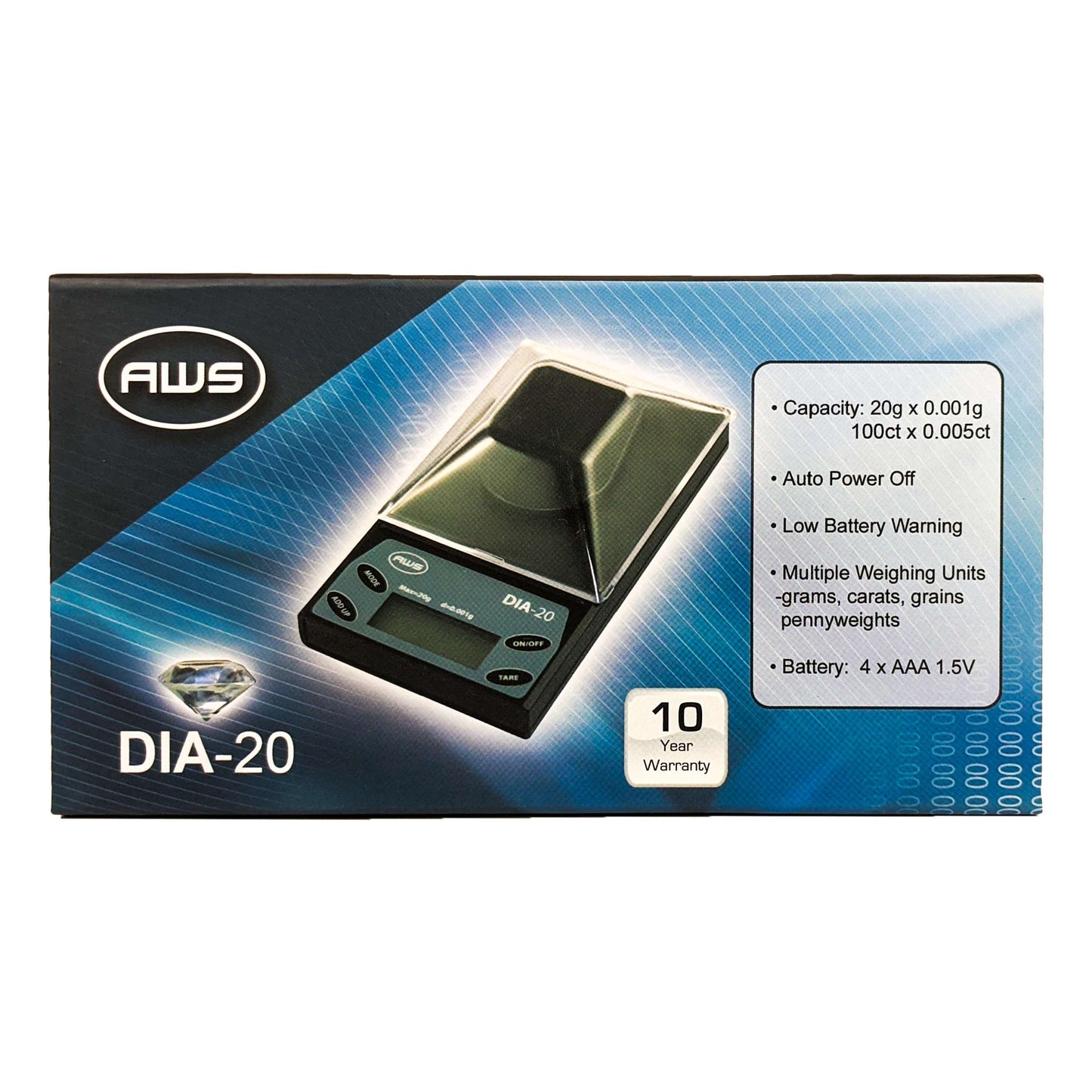 AWS Digital Carat Scale, 100ct x 0.005ct, DIA-20