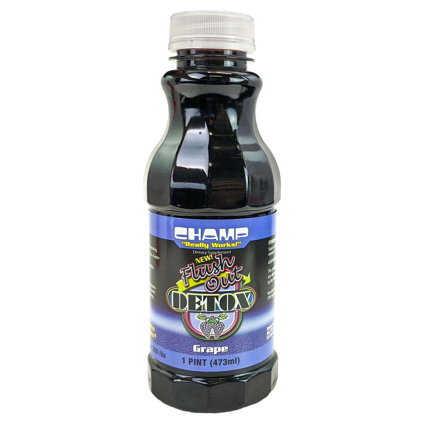Champ Flush Out Detox Drink 1 Pint/473ml, Grape Flavor
