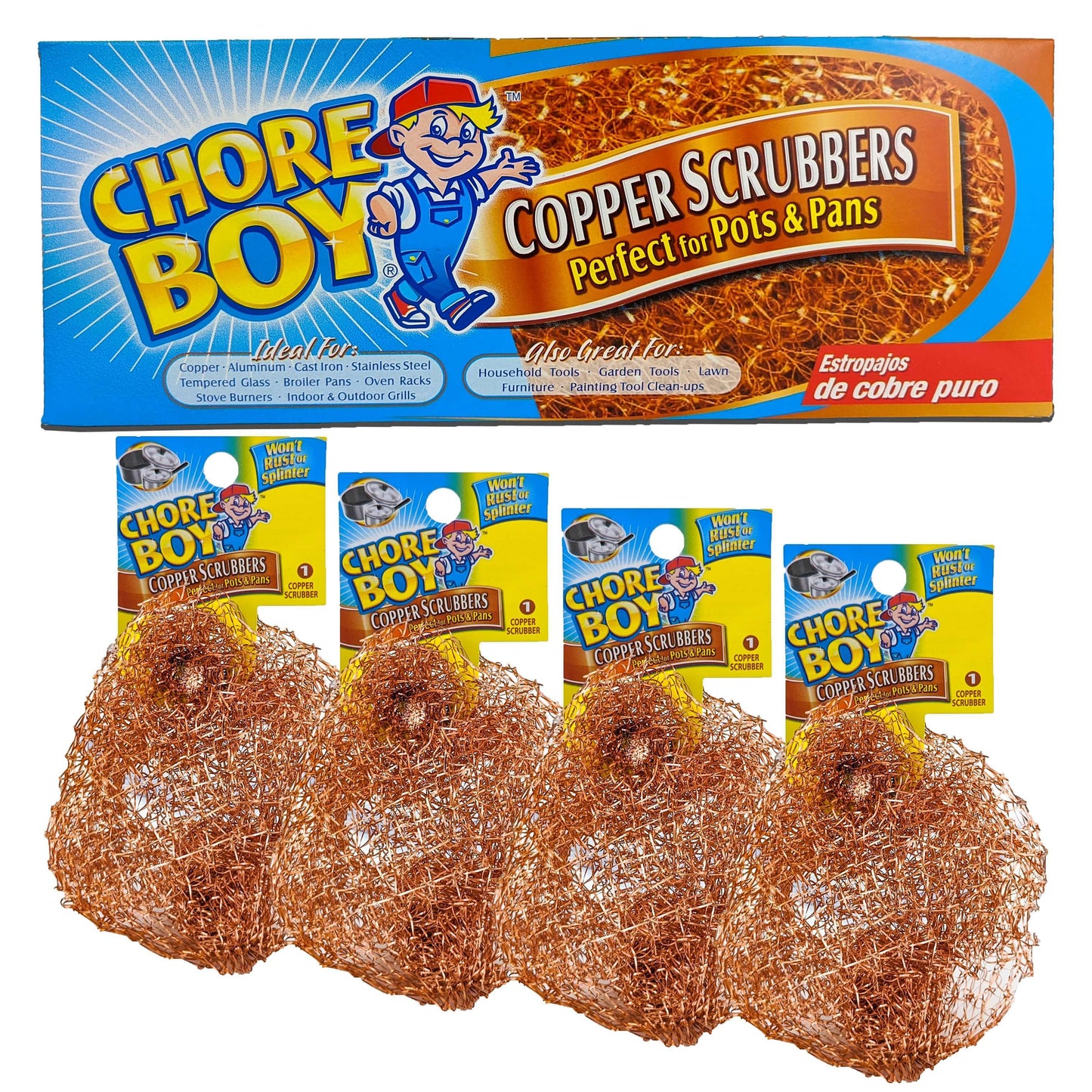 Chore Boy Copper Scrubbing Pads, 3-Packs to 36-Packs