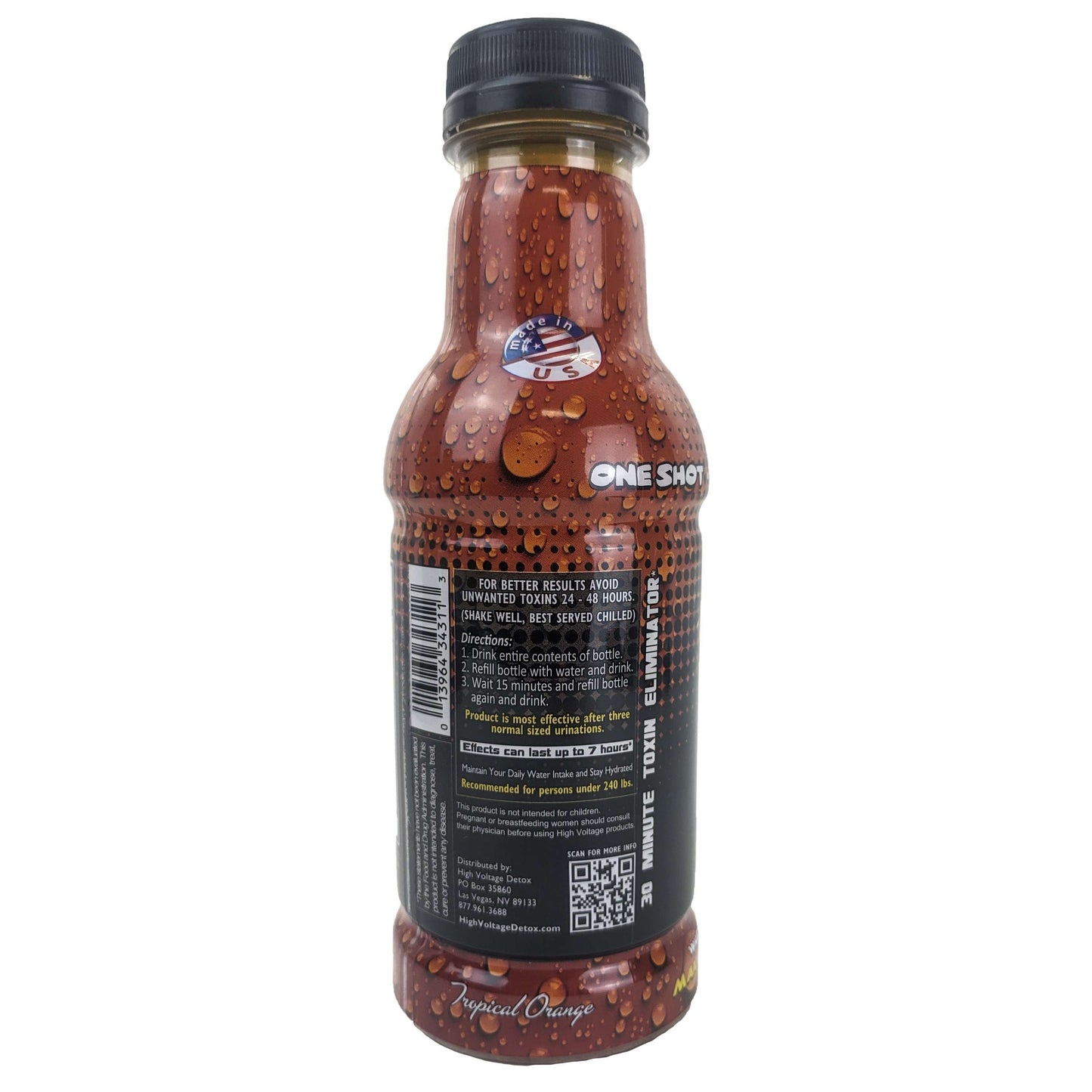 High Voltage Detox Drink, 16oz Tropical Orange Flavor
