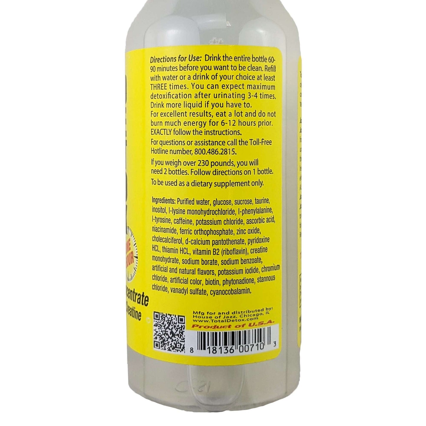 Jazz Total Detox Drink 10oz, Lemonade Flavor