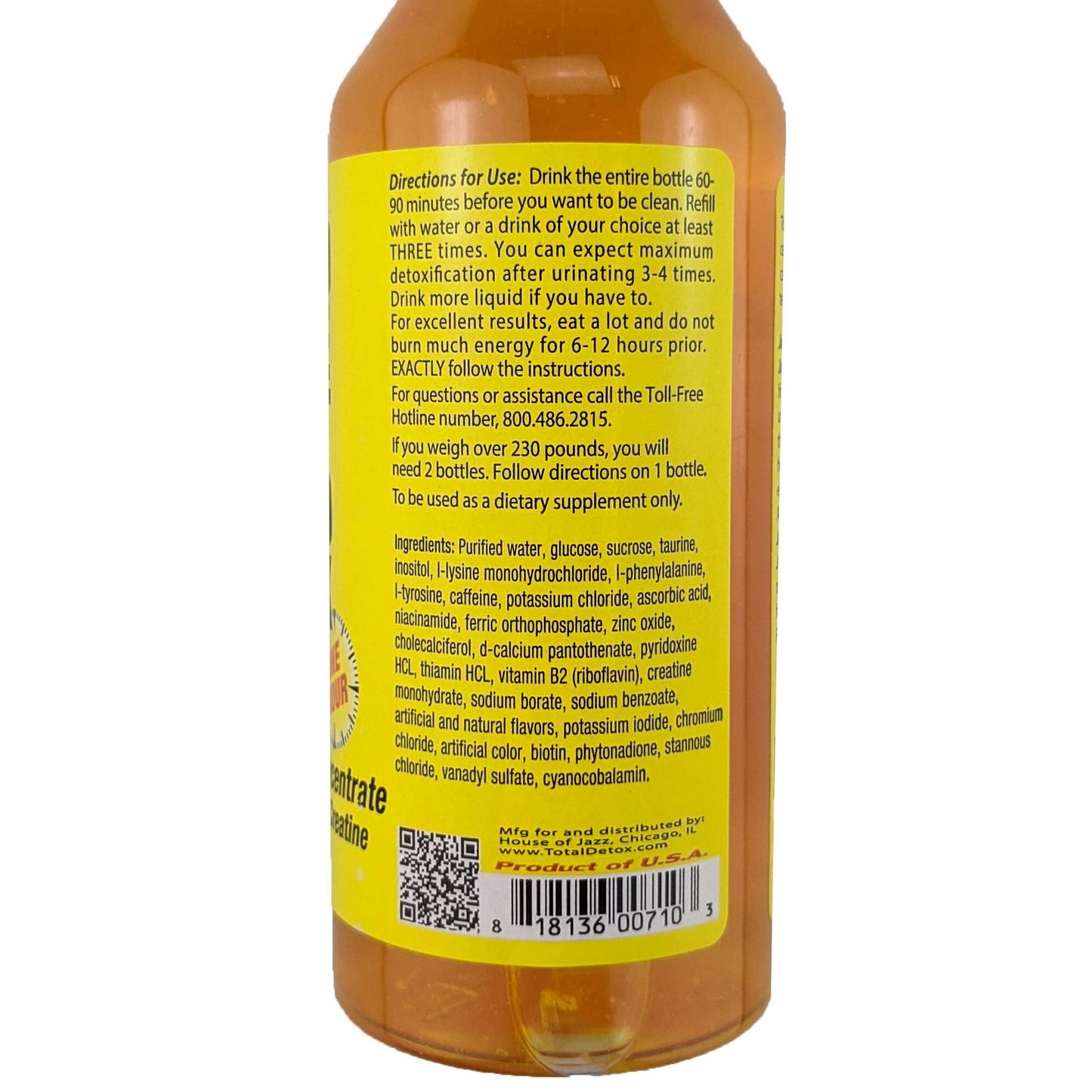 Jazz Total Detox Drink 10oz, Orange Mango Flavor