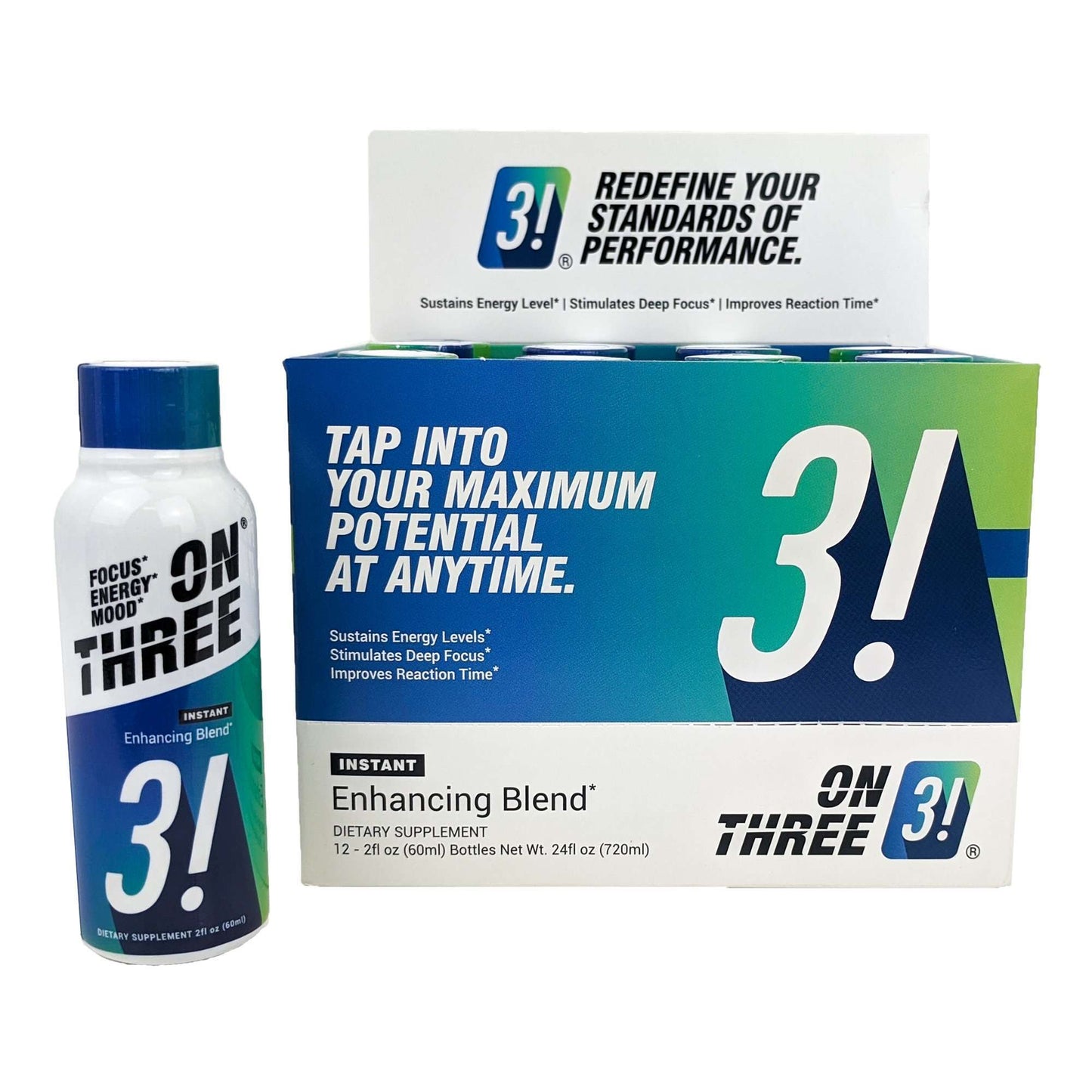 On Three 3! Instant Enhancing Blend 2oz 60ml Shot