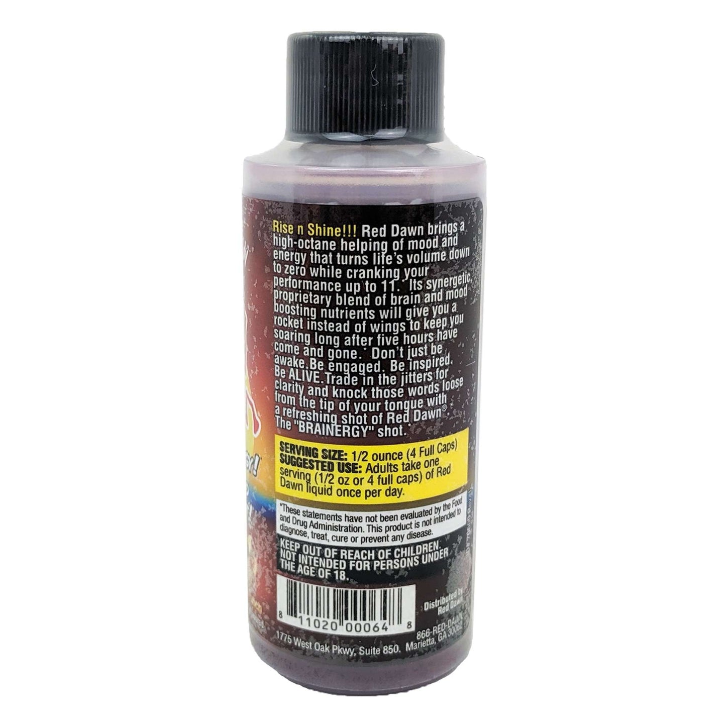 Red Dawn Energy Drink Shots, 2oz Bottle, Fruit Punch Flavor