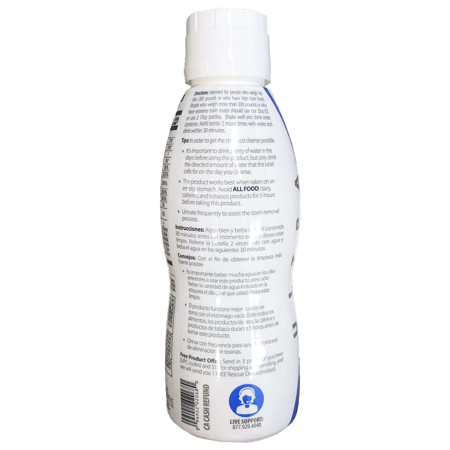 Rescue Detox ICE Instant Cleansing Energy, 17oz, Blueberry Flavor