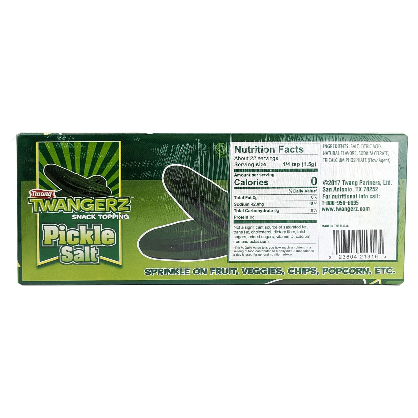 Twang Twangerz Snack Topping 10-Pack, Pickle Salt Flavor