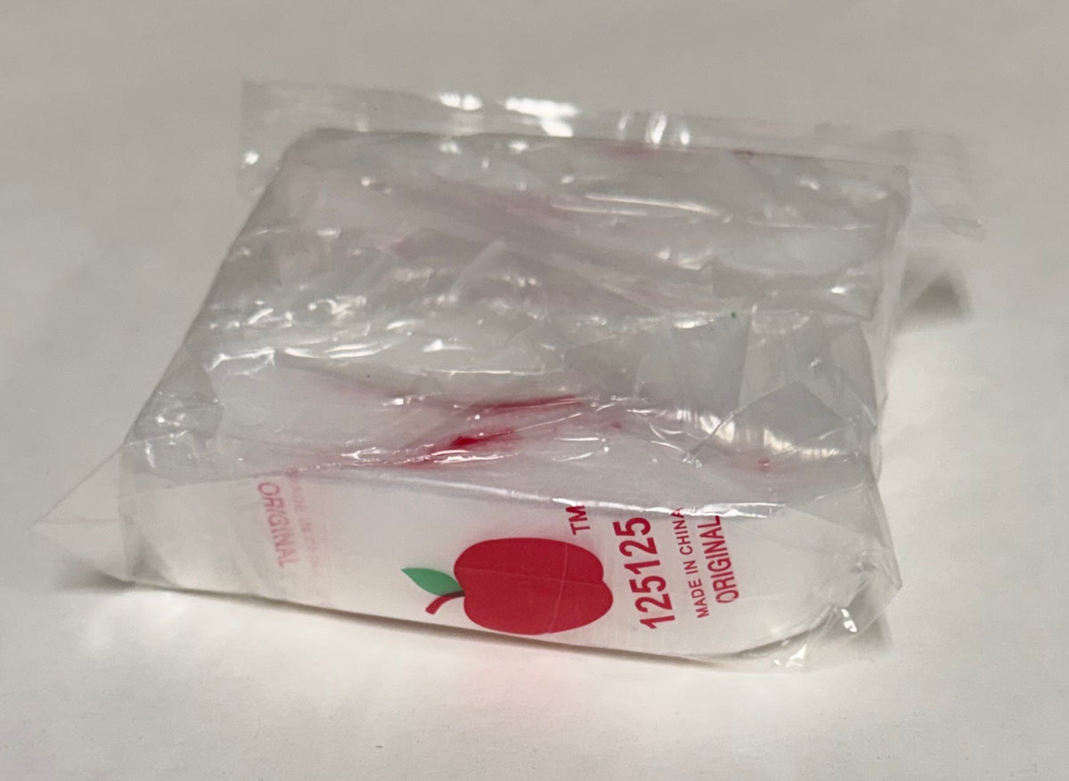 Apple Bags Mini Zip Resealable Baggies, 125125 Clear 1.25" x 1.25" 100ct / 1000ct / 3000ct