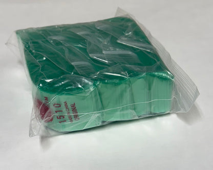 Apple Bags Mini Zip Resealable Baggies, 1510 Green 1.5" x 1" 100ct / 1000ct / 3000ct