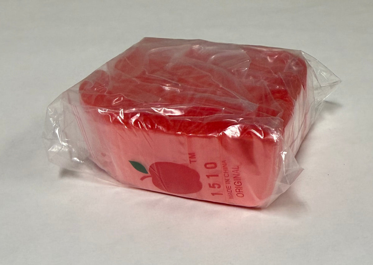 Apple Bags Mini Zip Resealable Baggies, 1510 Red 1.5" x 1" 100ct / 1000ct / 3000ct