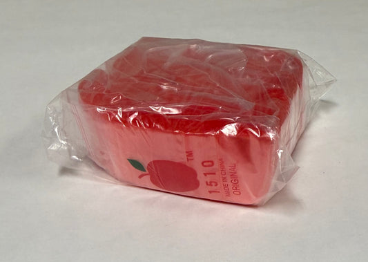 Apple Bags Mini Zip Resealable Baggies, 1510 Red 1.5" x 1" 100ct / 1000ct / 3000ct