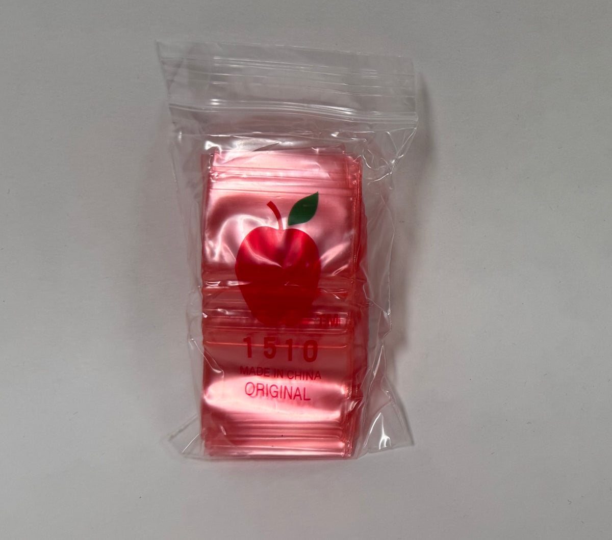 Apple Bags Mini Zip Resealable Baggies, 1510 Red 1.5" x 1" 100ct / 1000ct / 3000ct