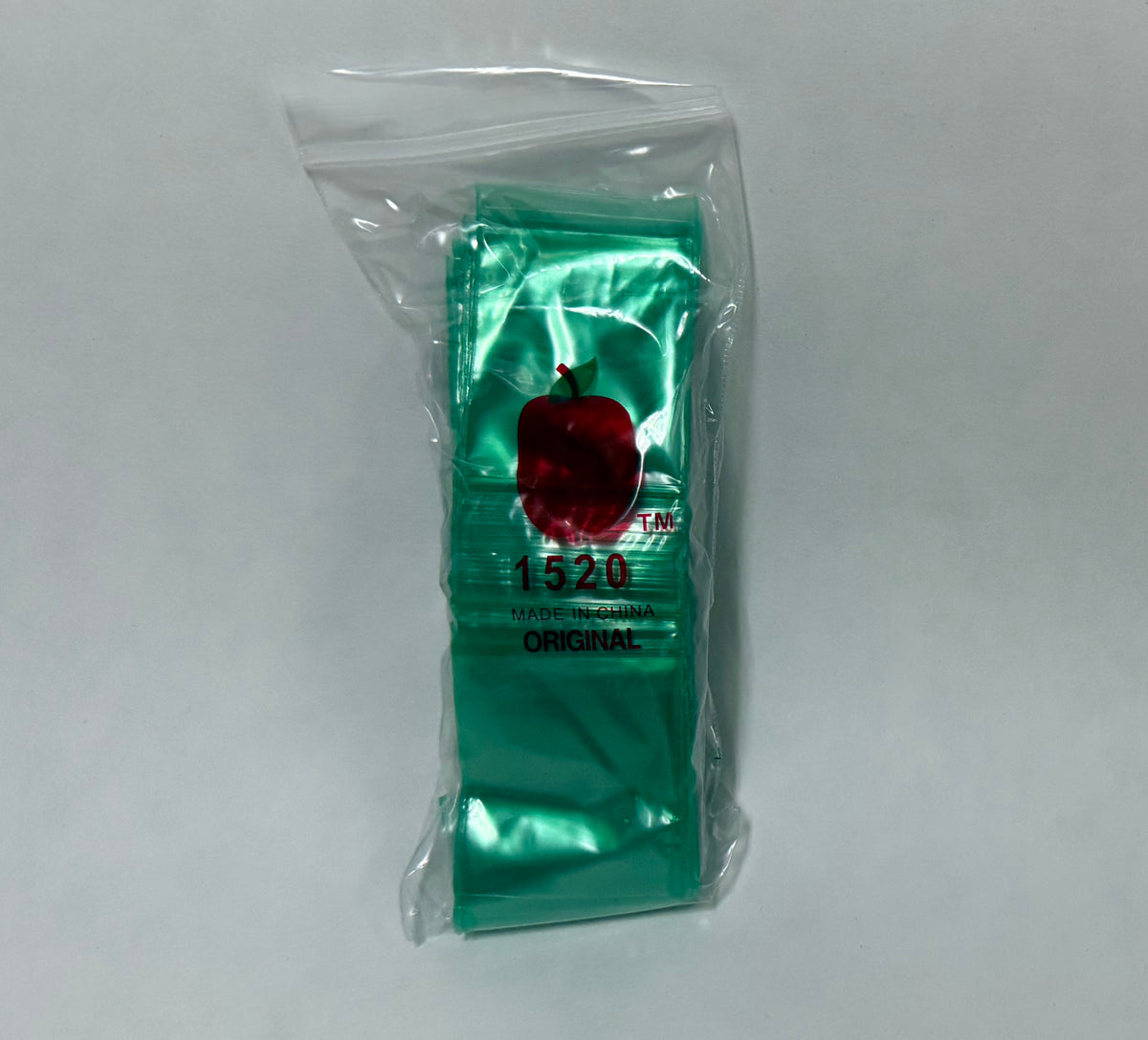 Apple Bags Mini Zip Resealable Baggies, 1520 Green 1.5" x 2" 100ct / 1000ct / 3000ct
