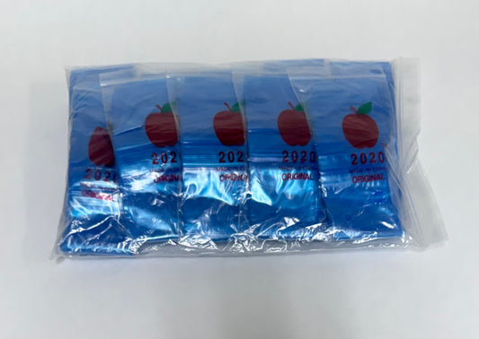 Apple Bags Mini Zip Resealable Baggies, 2020 Blue 2" x 2" 100ct / 1000ct / 3000ct