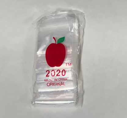 Apple Bags Mini Zip Resealable Baggies, 2020 Clear 2" x 2" 100ct / 1000ct / 3000ct