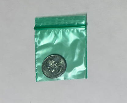 Apple Bags Mini Zip Resealable Baggies, 2020 Green 2" x 2" 100ct / 1000ct / 3000ct