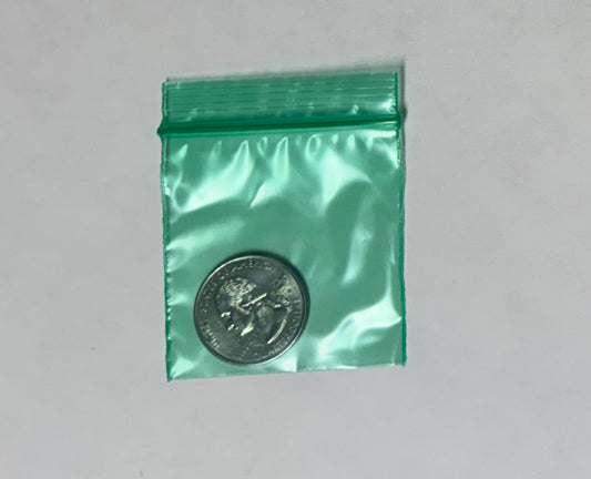 Apple Bags Mini Zip Resealable Baggies, 2020 Green 2" x 2" 100ct / 1000ct / 3000ct