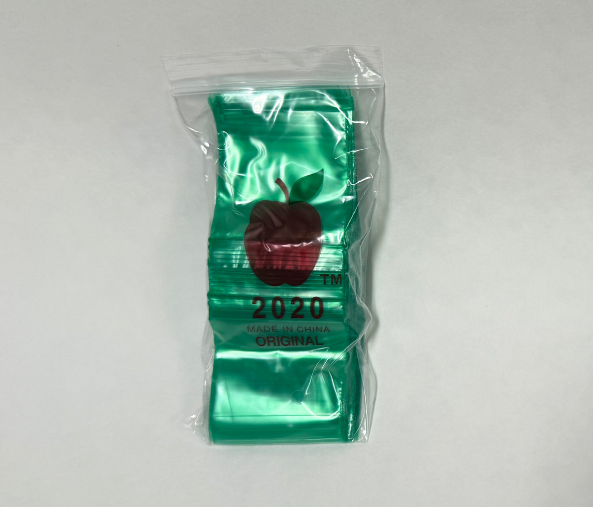 Apple Bags Mini Zip Resealable Baggies, 2020 Green 2" x 2" 100ct / 1000ct / 3000ct