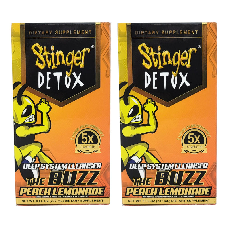 Stinger Detox 5X The Buzz Deep System Cleanser 8oz, Peach Lemonade