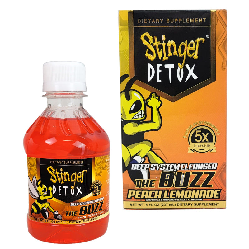 Stinger Detox 5X The Buzz Deep System Cleanser 8oz, Peach Lemonade