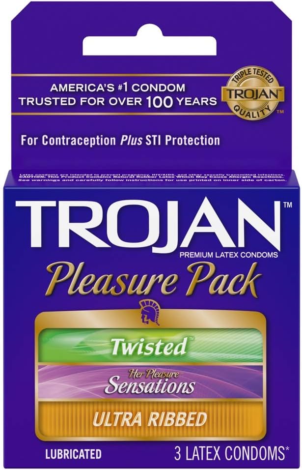 Trojan Pleasure Pack Condoms 3 Count Pack