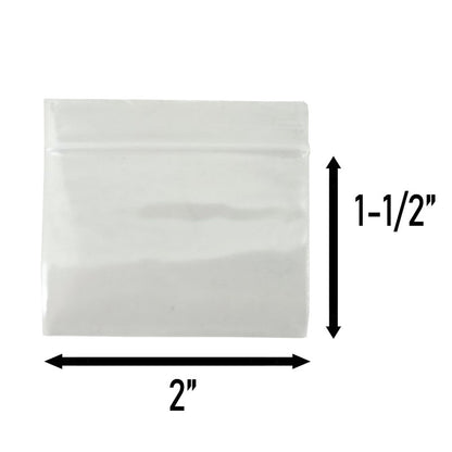 Apple Bags Mini Zip Resealable Baggies, 2015 Clear 2" x 1.5" 100ct / 1000ct / 3000ct