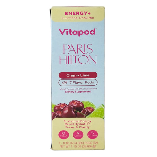 Cherry Lime ENERGY+ Flavor Paris Hilton x Vitapod Drink Mix Pods, 1 Box (7 Pods) to 4 Boxes (28 Pods) (Copy)