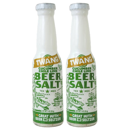 Cucumber Chili Lime Flavor 1 OZ Twang Beer Salt Bottles, 1ct to 48ct