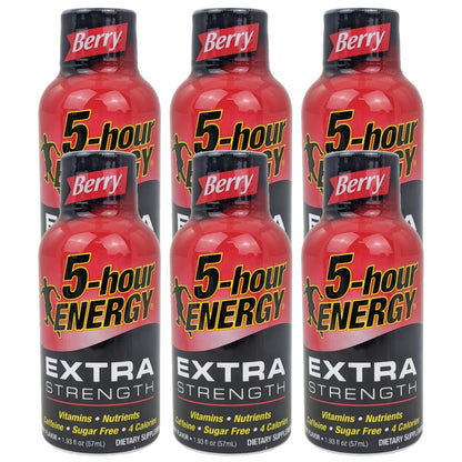 Extra Strength Berry 5-Hour Energy Drink Shots 1.93oz - 6 Bottles
