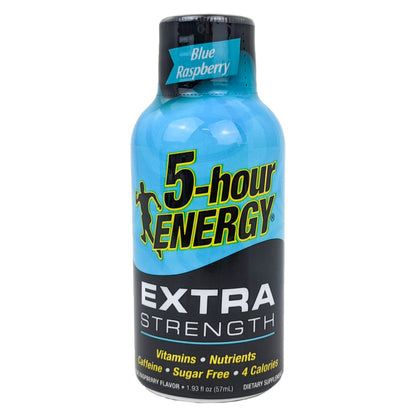Extra Strength Blue Raspberry 5-Hour Energy Drink Shots 1.93oz - 6 Bottles