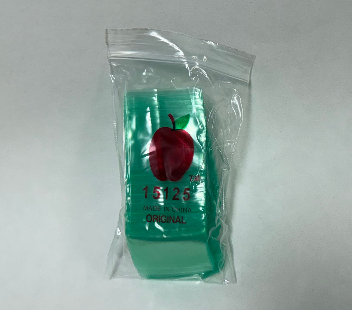 Apple Bags Mini Zip Resealable Baggies, 15125 Green 1.5" x 1.25" 100ct / 1000ct / 3000ct