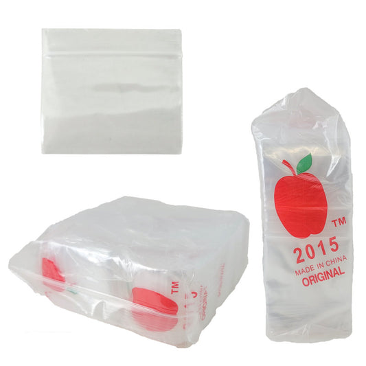 Apple Bags Mini Zip Resealable Baggies, 2015 Clear 2" x 1.5" 100ct / 1000ct / 3000ct