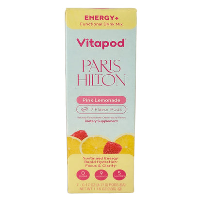 Pink Lemonade ENERGY+ Flavor Paris Hilton x Vitapod Drink Mix Pods, 1 Box (7 Pods) to 4 Boxes (28 Pods)