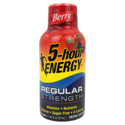 Regular Strength Berry 5-Hour Energy Drink Shots 1.93oz - 6 Bottles