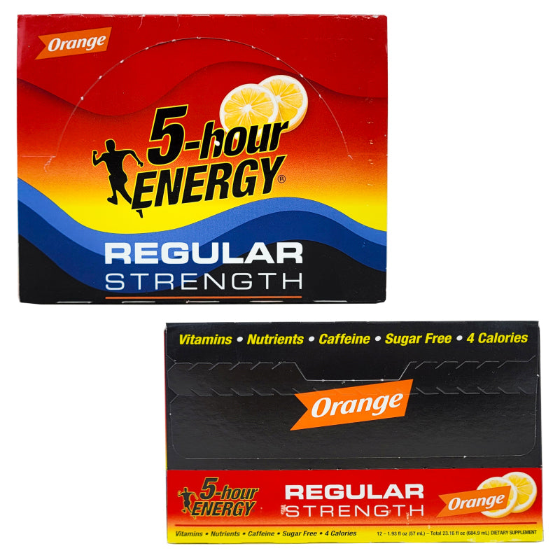 Regular Strength Orange 5-Hour Energy Drink Shots 1.93oz - 12ct Box
