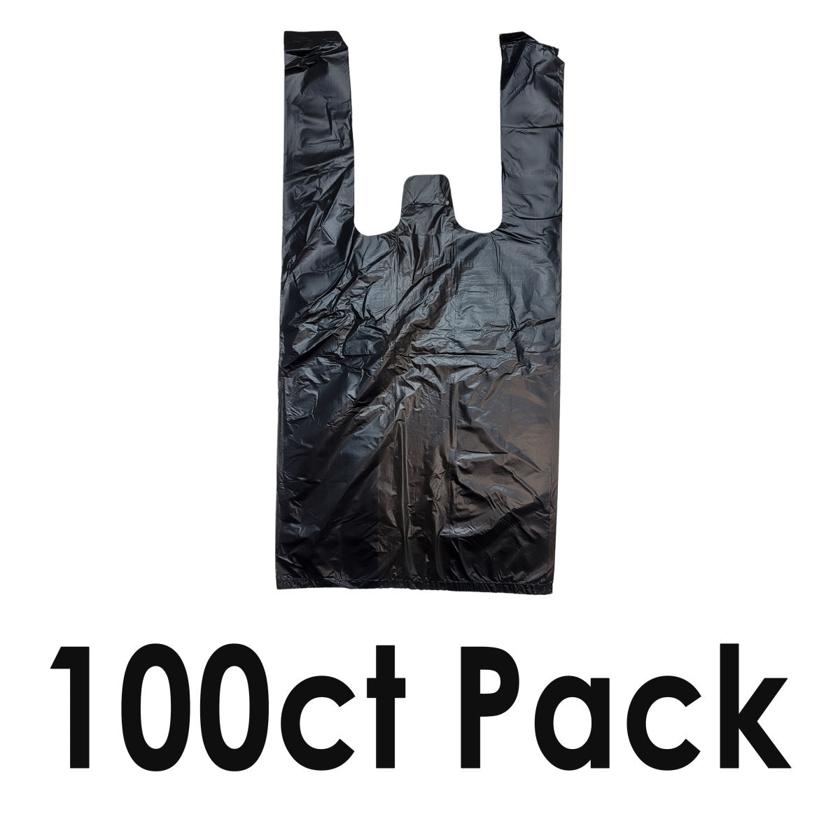 XTP 1/10 HDPE Black T-Shirt Bags, 7x5x15, 17 Microns, 100ct to 2,000ct