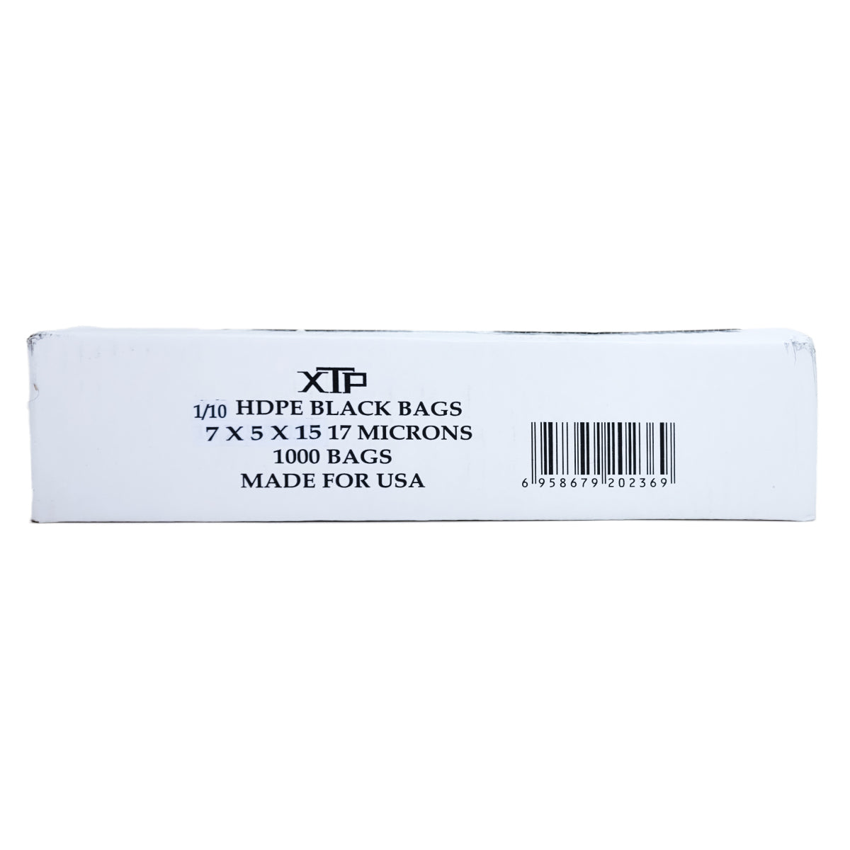 XTP 1/10 HDPE Black T-Shirt Bags, 7x5x15, 17 Microns, 100ct to 2,000ct